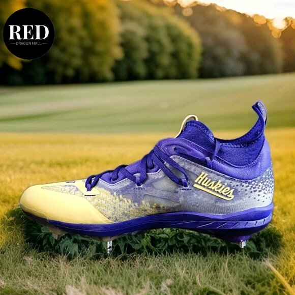 Adidas Afterburner 9 Washington Huskies Purple Gold Baseball Cleats Men's Sz 13 - Picture 11 of 15
